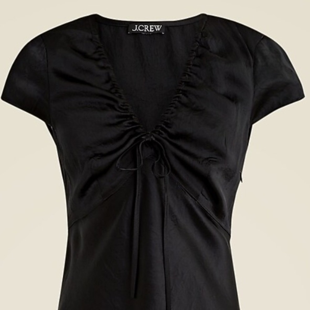 J. Crew Short Sleeve Slip Dress Satin - Picture 2 of 7